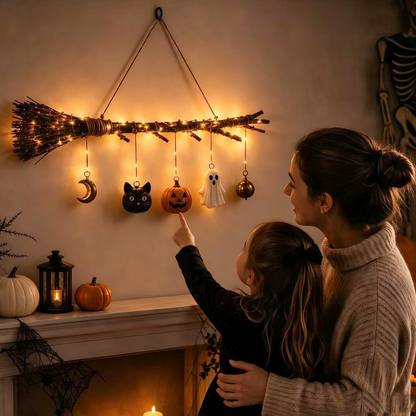 🎃Glowing Witch Broom Wall Hanging | The Perfect Halloween Accent for Any Space