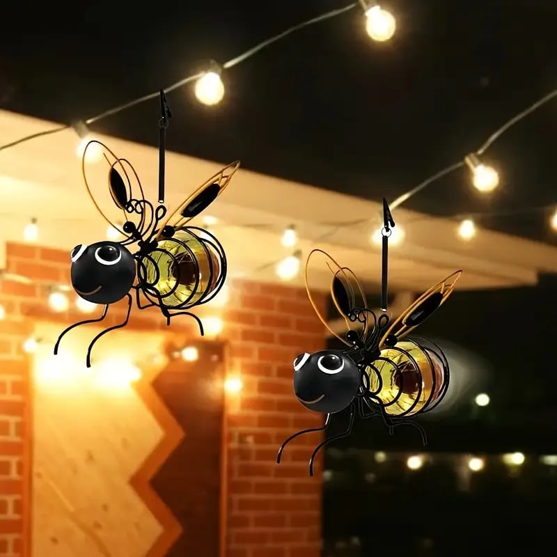 Hanging Solar Bee Garden Light 🐝 Cute Outdoor Lantern for Patio, Porch & Flower Beds