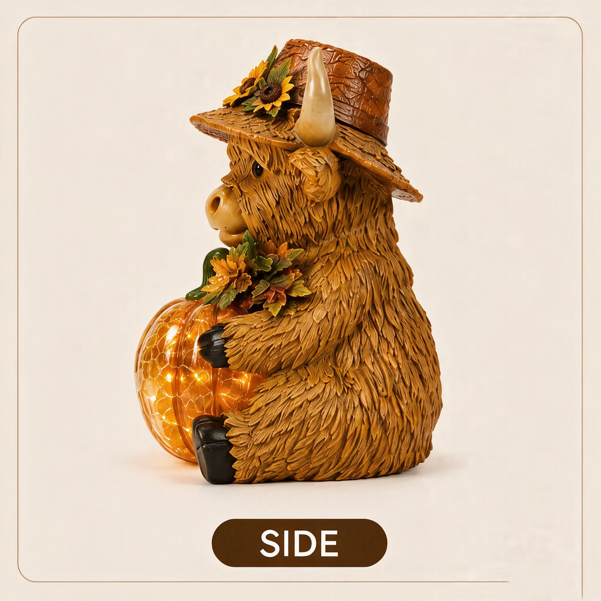 🎃Solar Highland Cow Pumpkin Lantern | Perfect Outdoor Decoration for Porch & Lawn