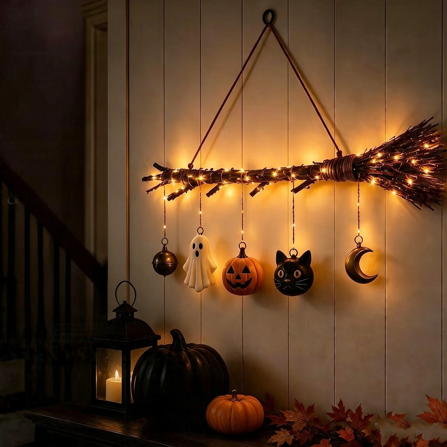 🎃Glowing Witch Broom Wall Hanging | The Perfect Halloween Accent for Any Space