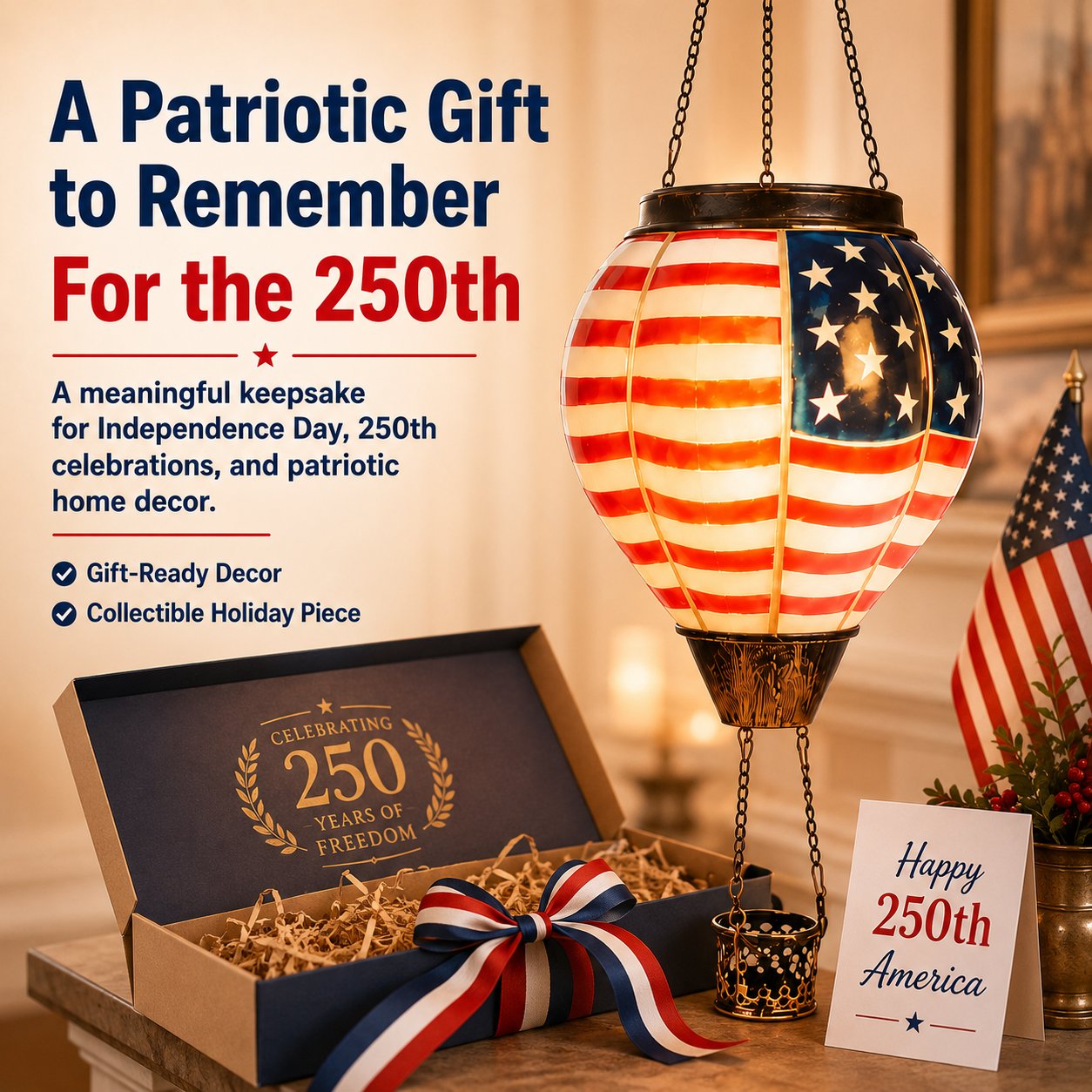 ✨ Limited Edition 🇺🇸 250th Anniversary Solar Lantern