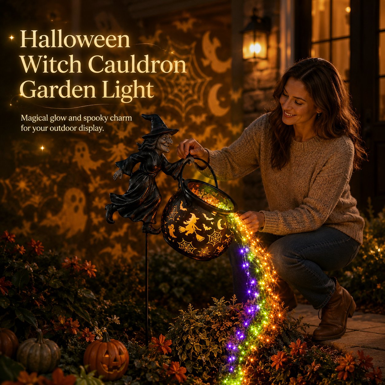 🌟2026 NEW HOT SALE 49% OFF🎃Halloween Witch Cauldron Garden Light