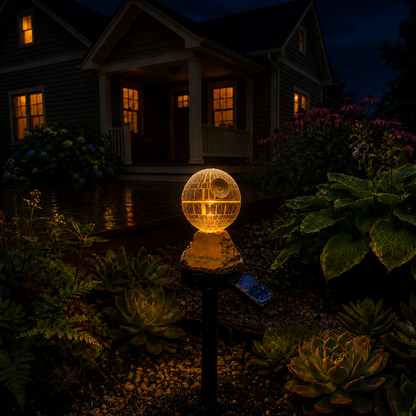 🚀 Sci-Fi Starship Solar Garden Light ✨ Light Up Your Outdoor Space