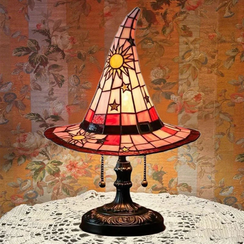 ♠️Witch Hat Stained Glass Style Night Light🎁