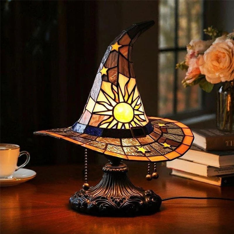 ♠️Witch Hat Stained Glass Style Night Light🎁