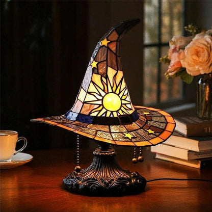 ♠️Witch Hat Stained Glass Style Night Light🎁