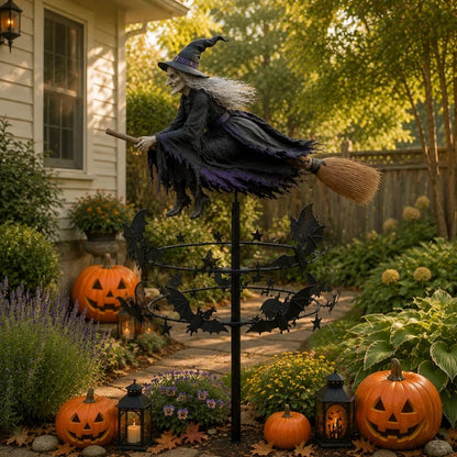 🎃Enchanted Witch Garden Wind Spinner 🧙‍♀️ Outdoor Halloween Yard Decor for Patio, Porch & Garden