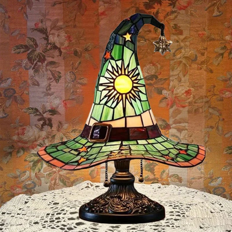 ♠️Witch Hat Stained Glass Style Night Light🎁