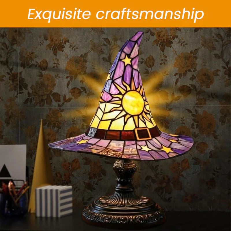 ♠️Witch Hat Stained Glass Style Night Light🎁