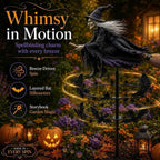 🧙‍♀️ Enchanted Witch Garden Wind Spinner – Where Witches Fly and Bats Dance