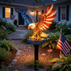 🔥48% OFF Custom Engraved Bald Eagle Solar Yard Lamp✨ American Freedom Statue