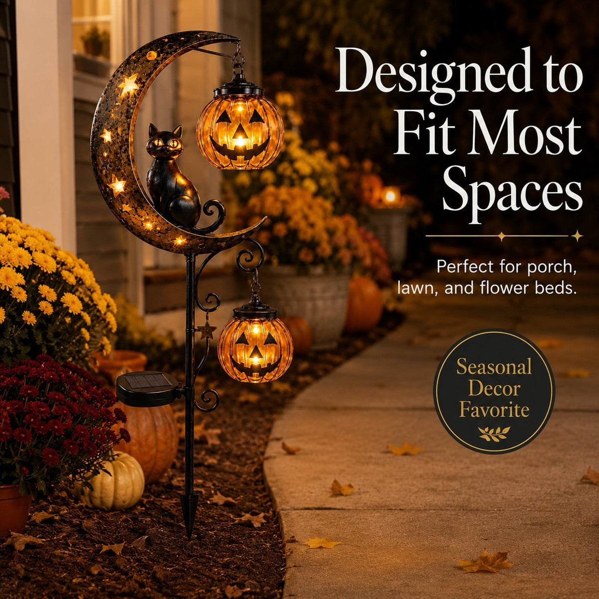 🎃Solar Halloween Garden Stake Light 🌙Spooky Outdoor Yard Decor for Garden, Porch & Pathway