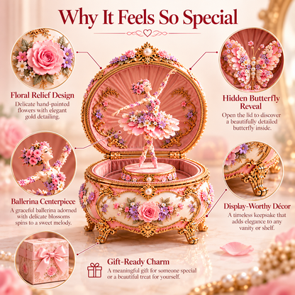 🌸 Last Day 50% OFF Floral Ballerina Music Box – A Romantic Keepsake With a Magical Butterfly Reveal 🦋