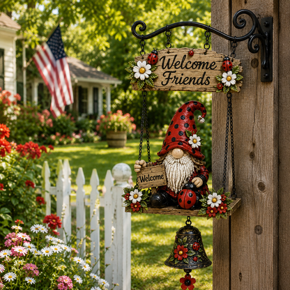 🔔 Rustic Garden Gnome Bell