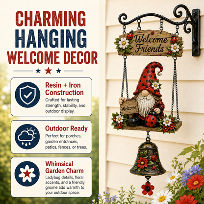 🔔 Rustic Garden Gnome Bell