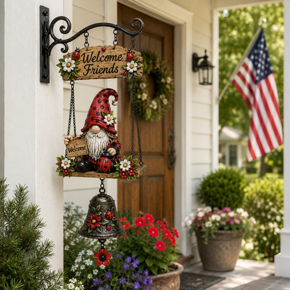 🔔 Rustic Garden Gnome Bell