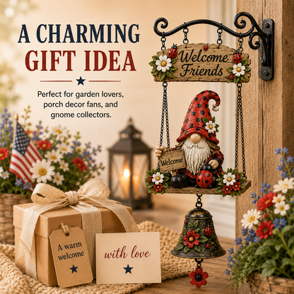 🔔 Rustic Garden Gnome Bell
