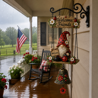 🔔 Rustic Garden Gnome Bell