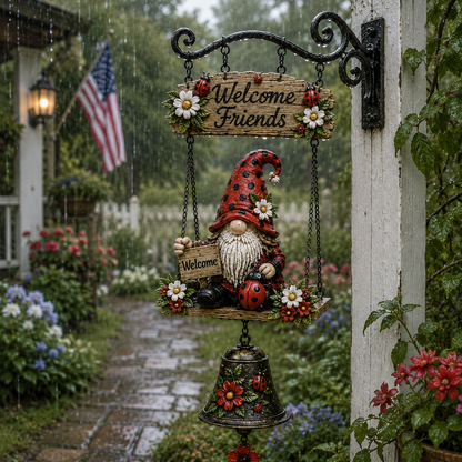 🔔 Rustic Garden Gnome Bell