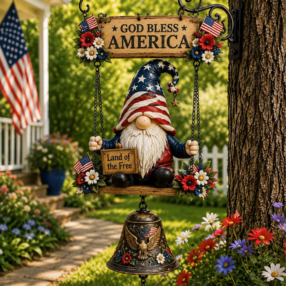 🔔 Rustic Garden Gnome Bell