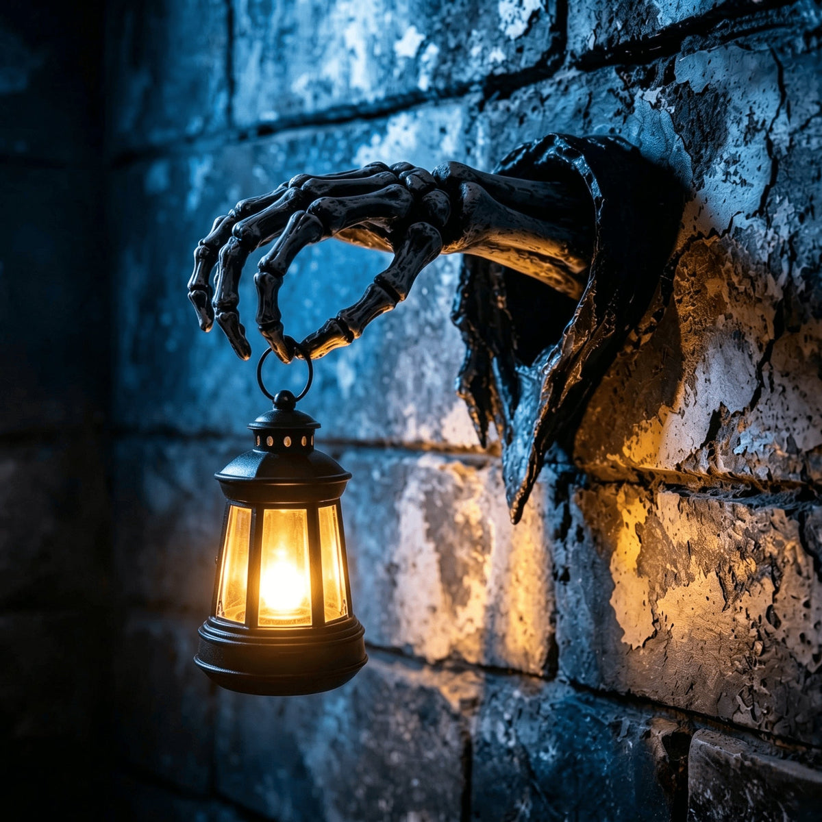 🔥🕯️Light Up The Dark Side-Skeleton Hand Wall Lantern💀🖤