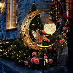 🌙🔥 Limited Time 50% OFF🔥 Solar Hummingbird Moon Garden Light | Elegant Outdoor Stake Lantern for Your Garden