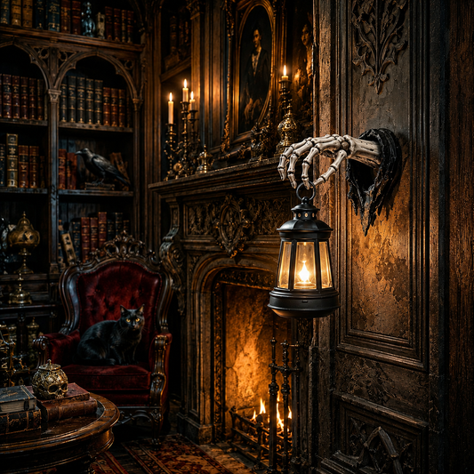 🔥🕯️Light Up The Dark Side-Skeleton Hand Wall Lantern💀🖤