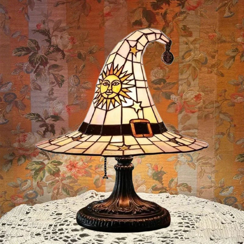 ♠️Witch Hat Stained Glass Style Night Light🎁