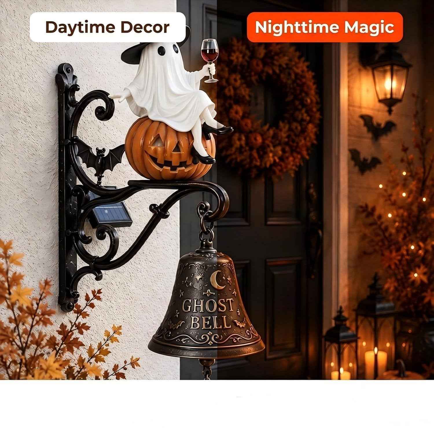 🎃✨ Today Only 49% OFF✨ Vintage Ghost Bell Halloween Decor | Retro Charm by Day, Magical Glow by Night