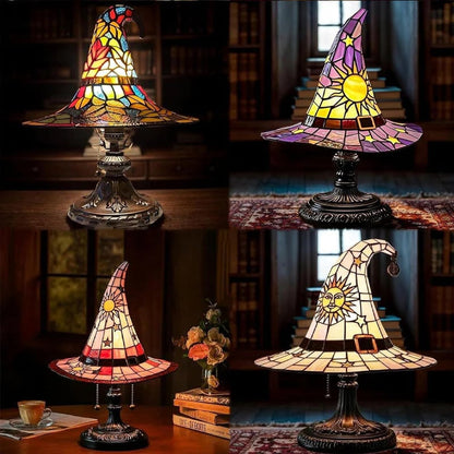 ♠️Witch Hat Stained Glass Style Night Light🎁