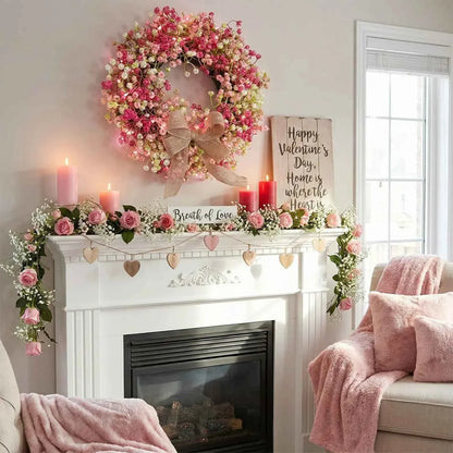 🌿 Artificial Floral Wreath 30cm | Spring Door Wall Decor