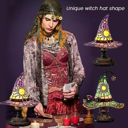 ♠️Witch Hat Stained Glass Style Night Light🎁