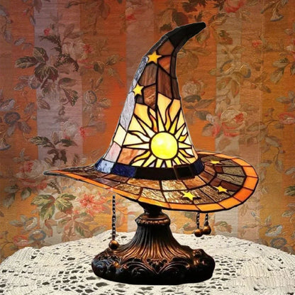 ♠️Witch Hat Stained Glass Style Night Light🎁