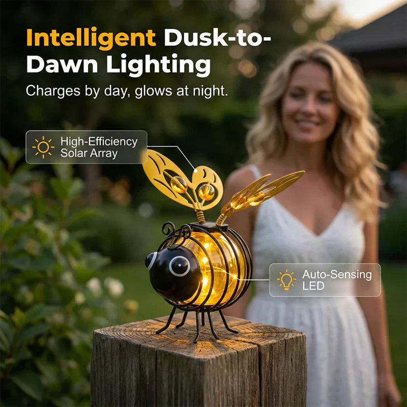 Hanging Solar Bee Garden Light 🐝 Cute Outdoor Lantern for Patio, Porch & Flower Beds