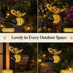 Hanging Solar Bee Garden Light 🐝 Cute Outdoor Lantern for Patio, Porch & Flower Beds