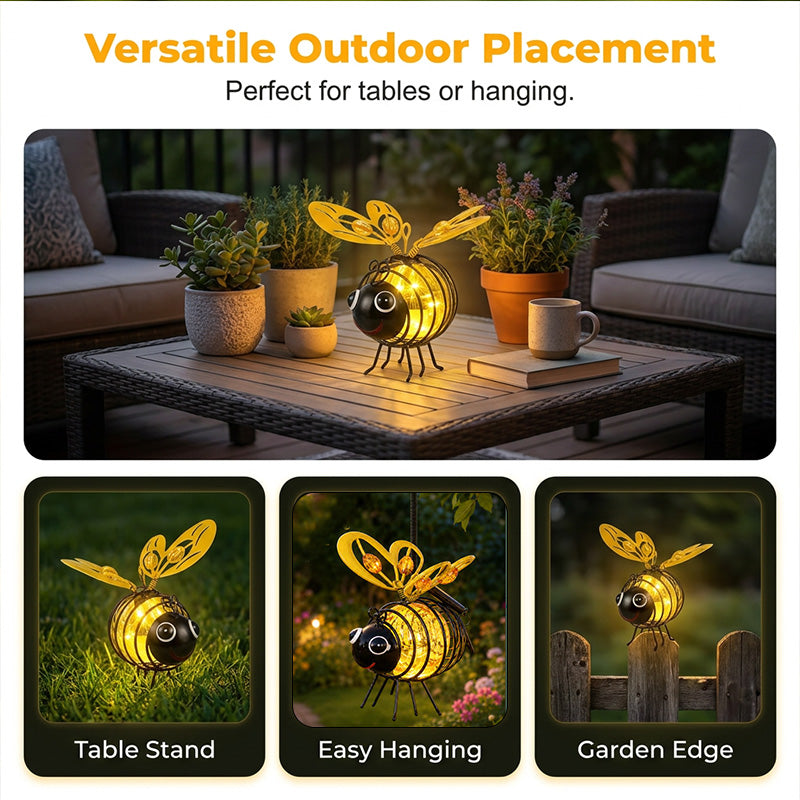 Hanging Solar Bee Garden Light 🐝 Cute Outdoor Lantern for Patio, Porch & Flower Beds