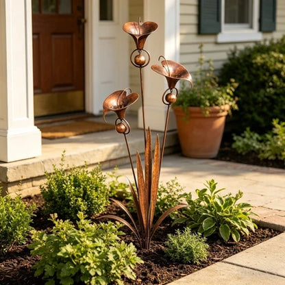🔔 Enchanting Blue Bellflower Garden Stakes – Add Charm & Gentle Melody to Your Outdoor Space